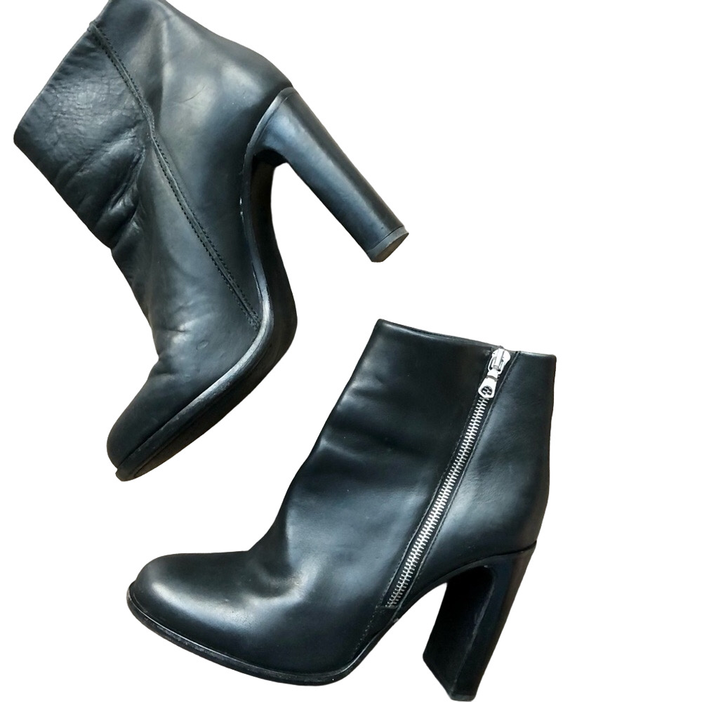 Rag & Bone Black Avery Boots with Chunky Heel size 9.5 Genuine Leather